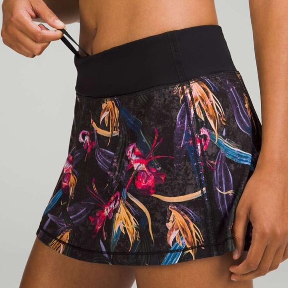 Lululemon Pace Rival Mid-Rise Skirt Veiled Floral Black Multi - Picture 7 of 7